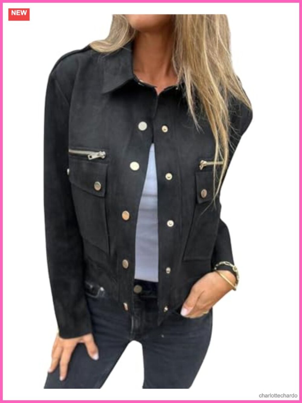 Womens Cropped Faux Suede Leather Jacket Moto Bomber Fall Winter Coat